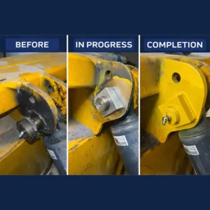 Pivot point cardboard baler repair